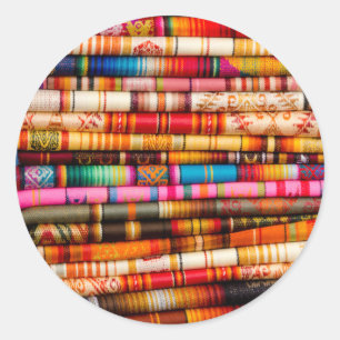 Ecuador, Quito Area, Otavalo Handicraft Market Classic Round Sticker