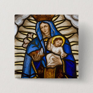 Ecuador, Quito. Statue of the winged Virgin 15 Cm Square Badge
