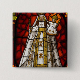 Ecuador, Quito. Statue of the winged Virgin 2 15 Cm Square Badge