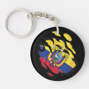 Ecuador Ripped Flag Key Ring
