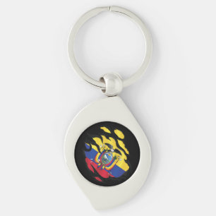 Ecuador Ripped Flag Key Ring