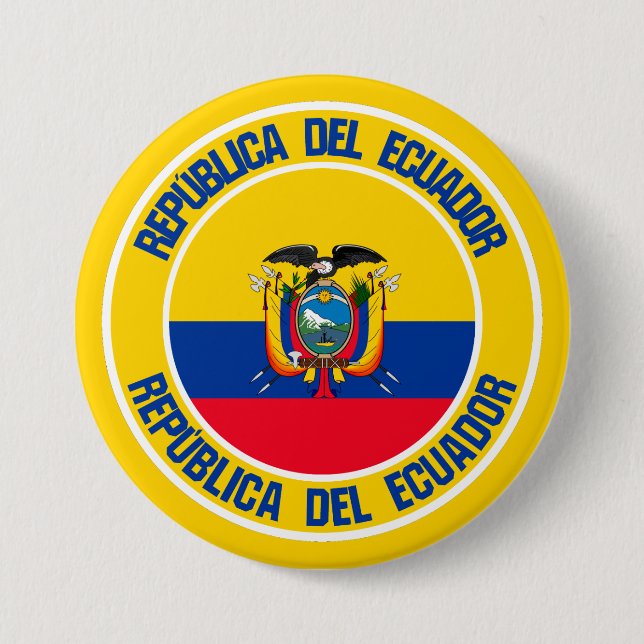 Ecuador Round Emblem 7.5 Cm Round Badge (Front)