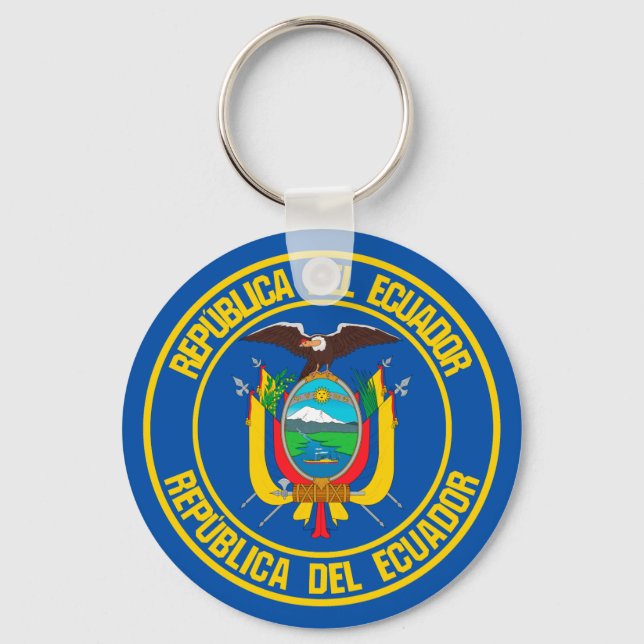 Ecuador Round Emblem Key Ring (Front)