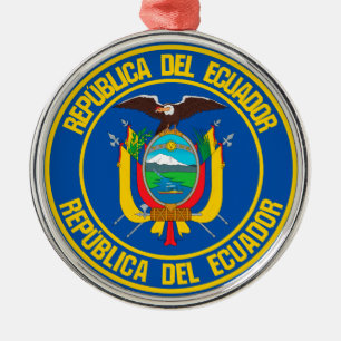 Ecuador Round Emblem Metal Ornament