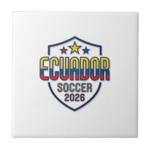Ecuador Soccer 2026 Soccer Bold Country Typography Ceramic Tile