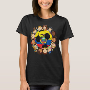 Ecuador Soccer Ball Kids Toddler Girl Around Ecuad T-Shirt