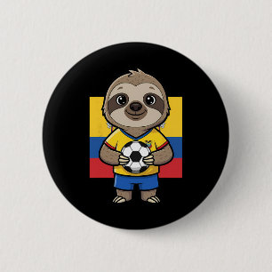 Ecuador Soccer Sloth Footll Fan Animal Ll Sport  6 Cm Round Badge