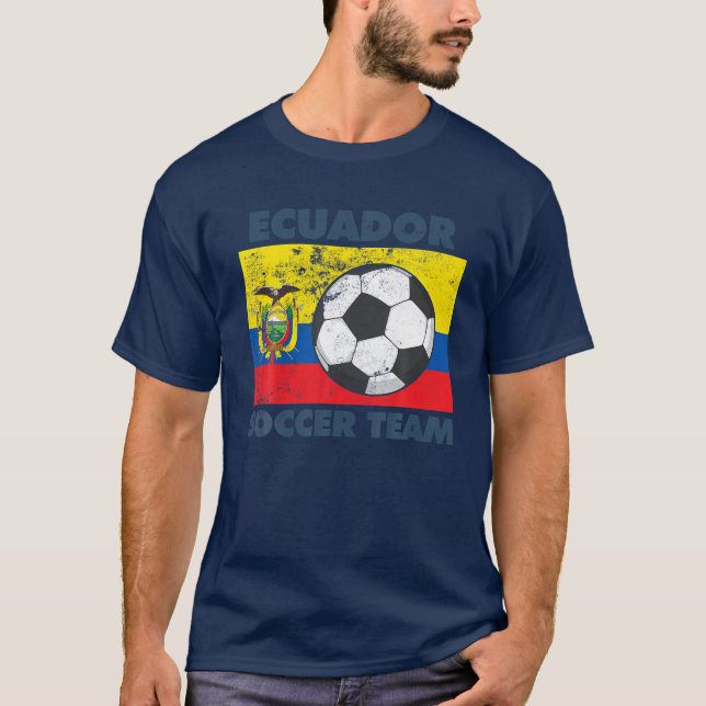 Ecuador Soccer Team Flag 2022 Supporter Ecuadorian T-Shirt (Front)