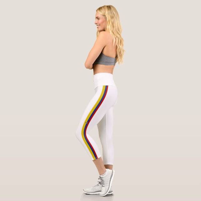 Ecuador stripes flag capri leggings (Left)