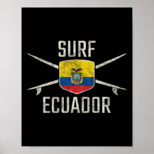 Ecuador Surfing Tee Travel Vintage Surf Ecuadorian Poster