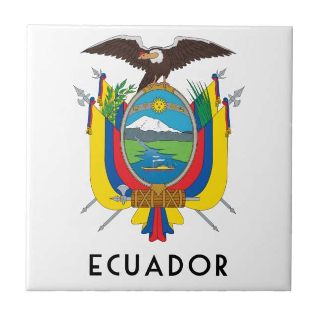 Ecuador - symbol/coat of arms/flag/colours/emblem ceramic tile (Front)