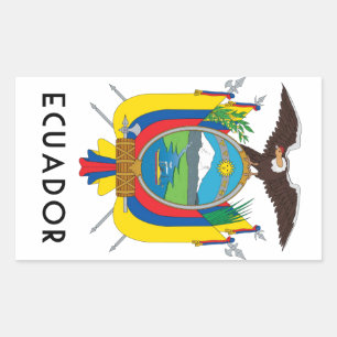 Ecuador - symbol/coat of arms/flag/colours/emblem rectangular sticker