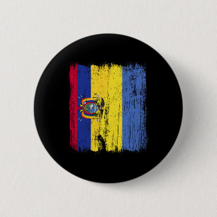 Ecuador Ukraine Half Flag Ecuadorian Ukrainian Her 6 Cm Round Badge