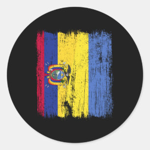 Ecuador Ukraine Half Flag Ecuadorian Ukrainian Her Classic Round Sticker