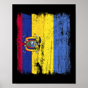 Ecuador Ukraine Half Flag Ecuadorian Ukrainian Her Poster