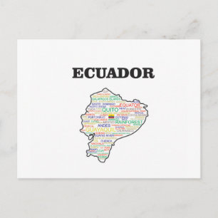 ECUADOR WORD COLLAGE POSTCARD