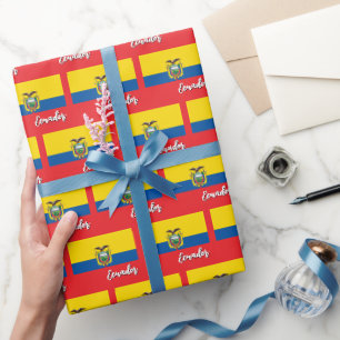 Ecuador Wrapping Paper, Red, Ecuador Flag patriots Paper