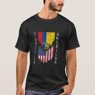 Ecuadorian American Flags Ripped Torn Ecuador T-Shirt
