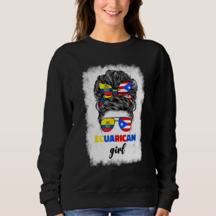 Ecuadorian And Puerto Rican Rico Ecuador Flag Girl Sweatshirt