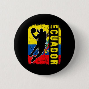 Ecuadorian Basketball Player Ecuador Flag Basketba 6 Cm Round Badge