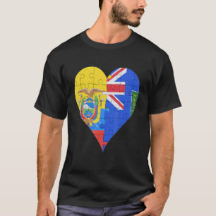 Ecuadorian British Virgin Islanders Flag Heart T-Shirt