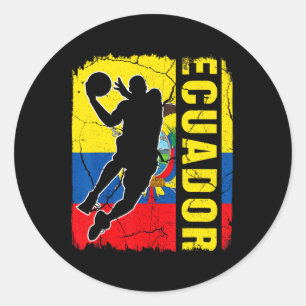 Ecuadorian Bysketbyll Player Ecuador Flag Bysketby Classic Round Sticker