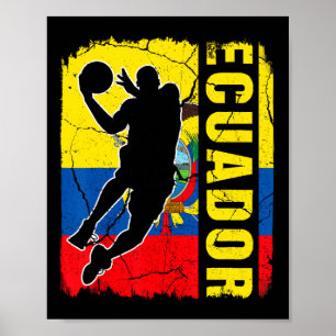 Ecuadorian Bysketbyll Player Ecuador Flag Bysketby Poster