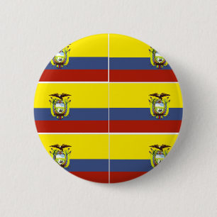 ecuadorian flag 6 cm round badge