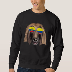 Ecuadorian Flag Afghan Hound Dog Ecuador Pocket Sweatshirt