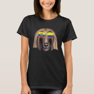 Ecuadorian Flag Afghan Hound Dog Ecuador Pocket T-Shirt