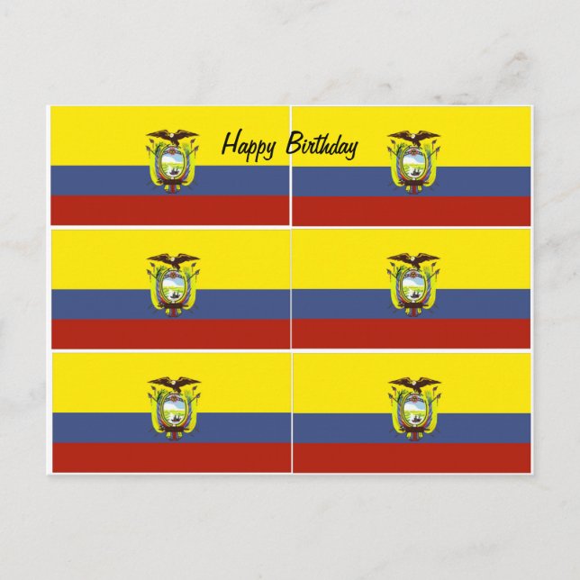 ecuadorian flag birthday postcard (Front)