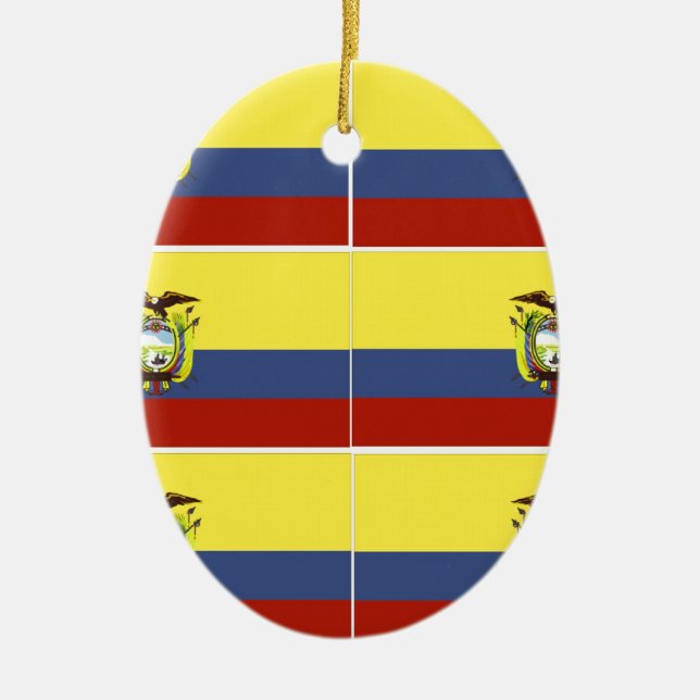 ecuadorian flag ceramic tree decoration (Front)