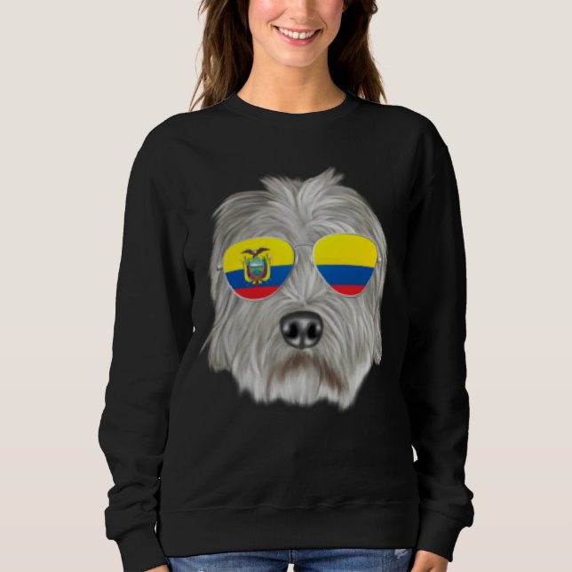 Ecuadorian Flag Dandie Dinmont Terrier Dog Ecuador Sweatshirt (Front)