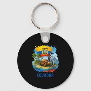 Ecuadorian Flag Ecuador Galapagos Islands Vacation Key Ring