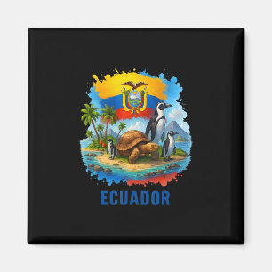 Ecuadorian Flag Ecuador Galapagos Islands Vacation Magnet