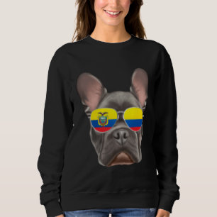 Ecuadorian Flag French Bulldog Dog Ecuador Pocket Sweatshirt