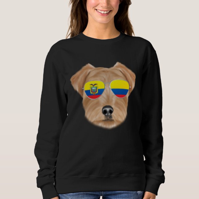 Ecuadorian Flag Norfolk Terrier Dog Ecuador Pocket Sweatshirt (Front)