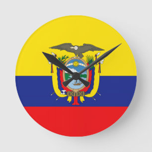 Ecuadorian Flag Round Clock