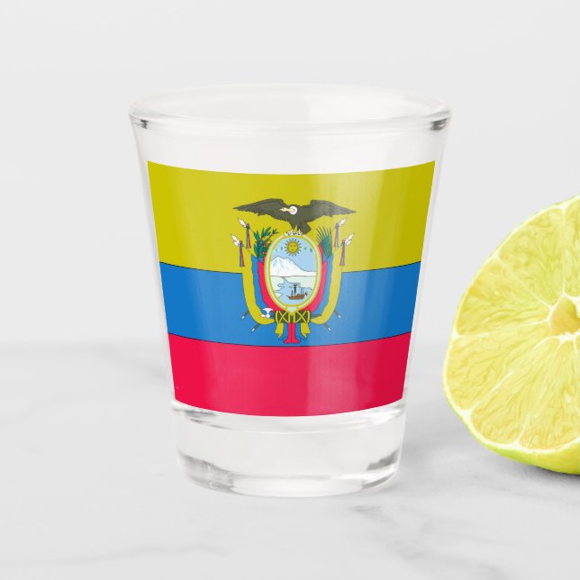 Ecuadorian flag shot glass (Front)