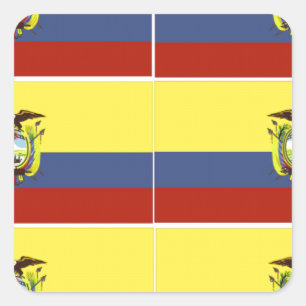 ecuadorian flag square sticker