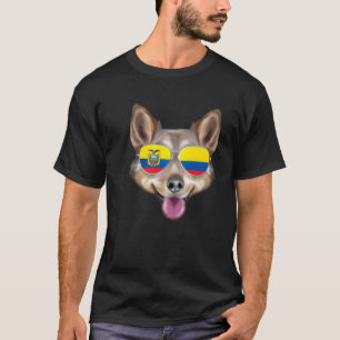 Ecuadorian Flag Swedish Vallhund Dog Ecuador Pocke T-Shirt