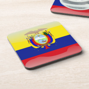 Ecuadorian glossy flag coaster