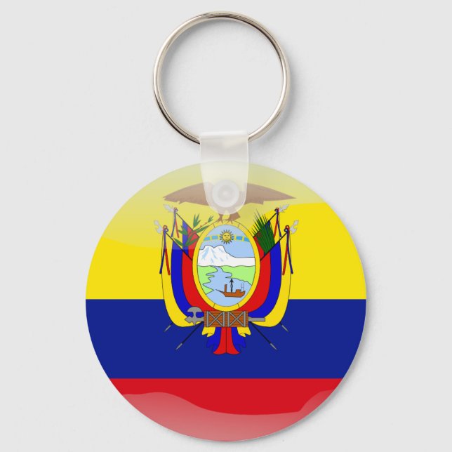 Ecuadorian glossy flag key ring (Front)