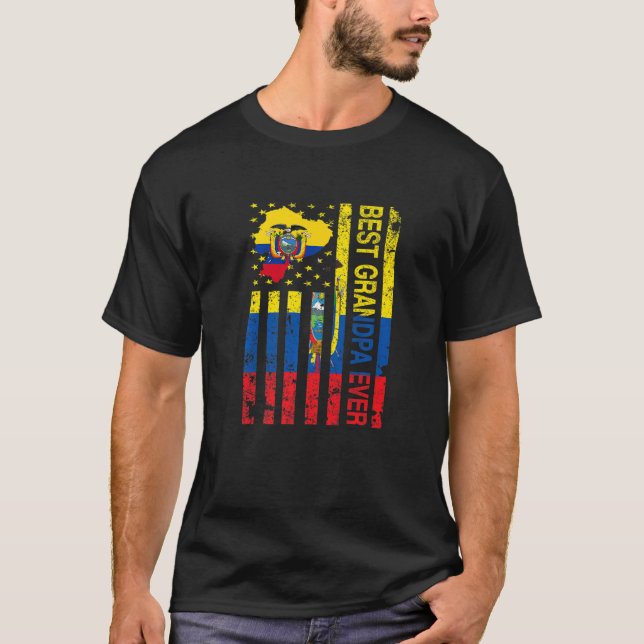Ecuadorian Grandpa  Ecuador Usa American Father's  T-Shirt (Front)