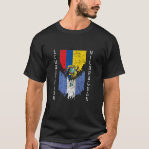 Ecuadorian Nicaraguan Flags Ripped Torn Ecuador Ni T-Shirt