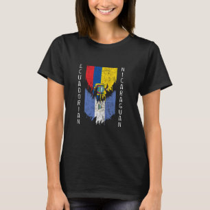 Ecuadorian Nicaraguan Flags Ripped Torn Ecuador Ni T-Shirt