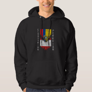 Ecuadorian Peruvian Flags Ripped Torn Ecuador Peru Hoodie