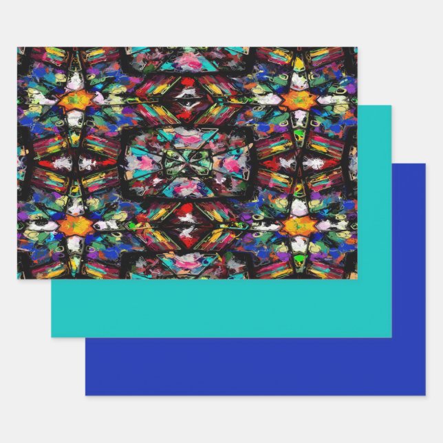 Ecuadorian Stained Glass Wrapping Paper Sheet (Set)