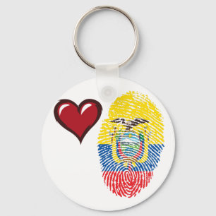 Ecuadorian touch fingerprint flag key ring
