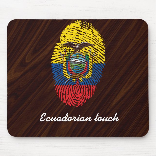 Ecuadorian touch fingerprint flag mouse pad (Front)